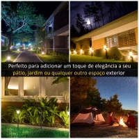 Outsunny Conjunto de Candeeiros Solar Candeeiros LED com Energia Solar Impermeabilidade IP65 Sensor de Noite  314x14x60 cm Preto(m-7)