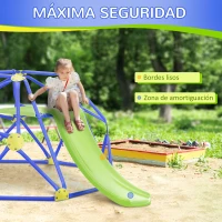 AIYAPLAY Cúpula de Escalada con Tobogán para Interior y Exterior para Niños de 3-10 Años 243x177x90 cm Azul y Verde(m-6)
