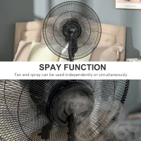 HOMCOM 16" Pedestal Fan with Water Mist Spray, Humidifying Misting Fan, Standing Fan with 3 Speeds, 3.1L Water Tank, Timer and Electric Mosquito Killer Jack, Black(m-6)