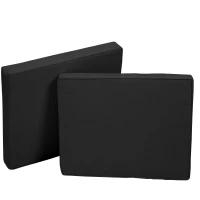 Outsunny 2 Piece Garden Chair Cushions with 1 Seat Cushion 1 Back Pad for Rattan Sofa Chair, Outdoor Seat Pads for Indoor and Outdoor Use, Black(m-11)