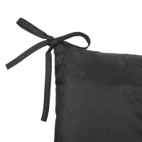 Outsunny 3 Seater Bench Cushion, Garden Chair Cushion with Back and Ties for Indoor and Outdoor Use, 98 x 150 cm, Black(m-9)