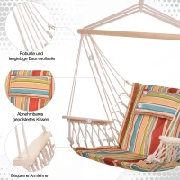 Outsunny® Wiszący Fotel z Poduszką Bardzo Wygodny Trwały Bardzo Lekki Łatwy do Przenoszenia(m-4)