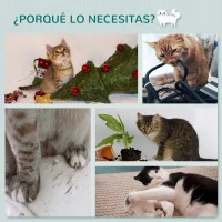 PawHut Árbol para Gatos de Pared con 3 Plataformas Cojín Extraíble y 2 Postes Rascadores de Sisal Torre para Escalar 63x28x93,5 cm Negro y Blanco(m-6)