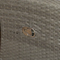 Outsunny 4 Piece Rattan Garden Furniture Sets - 4 Seater Outdoor Sofa Sectional with Wicker Sofa, Reclining Armchair, and Glass Table for Yard, Poolside, Grey(m-9)