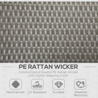 Outsunny 4 Piece Rattan Garden Furniture Sets - 4 Seater Outdoor Sofa Sectional with Wicker Sofa, Reclining Armchair, and Glass Table for Yard, Poolside, Grey(m-4)