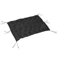 Outsunny 3 Seater Bench Cushion, Garden Chair Cushion with Back and Ties for Indoor and Outdoor Use, 98 x 150 cm, Black(m-8)