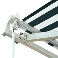 Outsunny Toldo Manual Dobrável de Alumínio Toldo para Varanda com Ângulo Ajustável e Manivela 295x250 cm Verde e Branco(m-9)