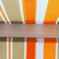 Outsunny Toldo Retrátil com Manivela Toldo de 300x200cm com Braço Articulado de Alumínio e 280 g/m² Laranja e Branco(m-8)