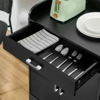 HOMCOM Sideboard Buffet, Storage Cabinet with Drawer, 3 Doors and Adjustable Shelf, Black(m-9)