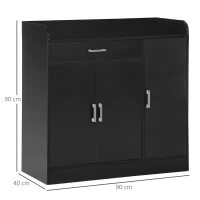 HOMCOM Sideboard Buffet, Storage Cabinet with Drawer, 3 Doors and Adjustable Shelf, Black(m-3)