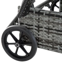 Outsunny leżak ogrodowy leżak 3-częściowy zestaw mebli ogrodowych technorattan szary(m-9)