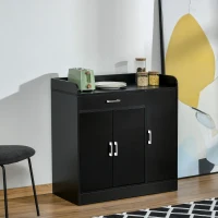 HOMCOM Sideboard Buffet, Storage Cabinet with Drawer, 3 Doors and Adjustable Shelf, Black(m-2)