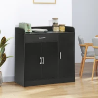 HOMCOM Sideboard Buffet, Storage Cabinet with Drawer, 3 Doors and Adjustable Shelf, Black(m-12)
