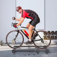 HOMCOM Roller Trainer Rollentrainer Heimtrainer Indoor-Training Schwarz L(82-130) x B49 x H16 cm(m-2)