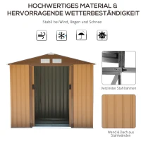 Outsunny tuinhuisje metaal geel 213 x 130 x 185 cm(m-5)