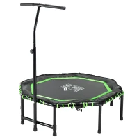 HOMCOM trampolina fitness, trampolina dla dzieci i dorosłych, trampolina ogrodowa, stal + PP + EVA, kolor zielony + czarny, 122 x 122 x 122-138 cm trampolina fitness dla dorosłych trampolina ogrodowa zielony + czarny | Aosom.pl(m-1)