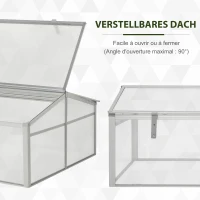 Outsunny szklarnia aluminiowa inspekt skrzynia inspektowa cieplarnia uprawa szklarnia(m-5)