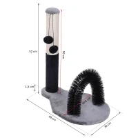 PawHut Kattenkrabboom krabboom krabpaal krabspeelgoed met ballen massageboog(m-3)