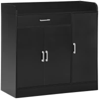 HOMCOM Sideboard Buffet, Storage Cabinet with Drawer, 3 Doors and Adjustable Shelf, Black(m-1)