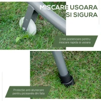 Outsunny Șezlong Dublu de Grădină cu 2 Locuri și Parasolar Reglabil, 200x175x134 cm, Crem(m-7)