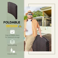 Outsunny Sezlong Scaun de Gradina Ergonomic in Rattan cu Saltea Detasabila, Alb, 196x61x53cm(m-6)