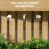 Outsunny Fioriera da Esterno Verticale in Legno con 3 Vasi Rimovibili, 60x16x80cm(m-8)