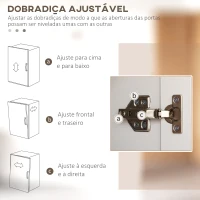 HOMCOM Armário de Cozinha com 4 Portas e Prateleiras Ajustáveis Anti-Tombo 60x30x170,5 cm Branco(m-7)