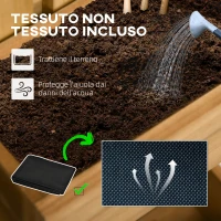 Outsunny Fioriera da Esterno Verticale in Legno con 3 Vasi Rimovibili, 60x16x80cm(m-6)