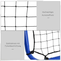 HOMCOM honkbal rebounder kickback goal rebound muurnet dubbelzijdig rebound opvouwbaar blauw 100 x 68-95 x 90 cm(m-6)