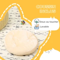 Casuta Pisici 2 Niveluri – Ratan PE cu Perna Lavabila Ø40×30 cm(m-6)