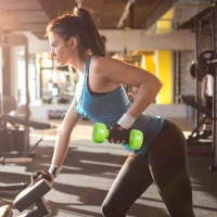 HOMCOM Dumbbell Set 4 Paren met Koffer 0,5 kg/1 kg/1,5 kg/2 kg IJzer+Kunststof Rood Geel Groen Paars(m-2)