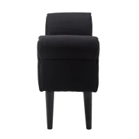 HOMCOM zitbank voor slaapkamer bedbank gestoffeerde bank MDF schuimstof zwart(m-7)