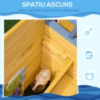 Outsunny Cutie Nisip Corabie Pirat 158×78×45,5 cm – Lemn & Depozitare(m-8)