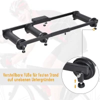HOMCOM rollen trainer indoor training fietstrainer hometrainer verstelbaar zwart(m-6)