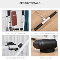 HOMCOM Gym Krachtstation Fitnessstation Multigym Fitnesscentrum Fitnessapparatuur incl. gewichten Latzug Beincurl Metaal PU-kunstleer Wit 150 x 110 x 210 cm(m-5)