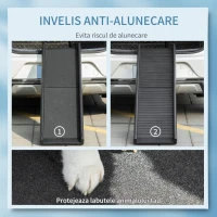PawHut Rampa pliabila pentru animale de companie, Rampe pentru caini pentru masini, camioane, SUV-uri, portabile, anti-alunecare, 155 x 39 x 14 cm(m-5)