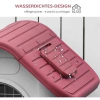 PawHut hondenhok buiten hondenhok met dakraam poort schuilplaats voor kleine honden luchtcirculatie metaal PP rood + lichtgrijs 59 x 75 x 66 cm(m-5)