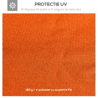 Outsunny Acoperis de Schimb pentru Foisor 3x3m din Poliester Impermeabil Anti-UV, Portocaliu(m-4)