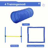Pawhut honden behendigheid tunnel slalom oefening hondensport training hordenset 2 modellen(m-4)