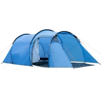 Outsunny 2-3 Man Tunnel Tents w/ Vestibule Camping Tent Porch Air Vents Rainfly Weather-Resistant Shelter Fishing Hiking Festival Shelter Home(m-1)