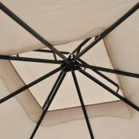 Outsunny Tonnlle de jardin Barnum Pavillion de jardin 3 x 3 Double Toit avec moustiquaires Amovibles  imperméable Beige(m-8)