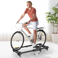 HOMCOM rollen trainer indoor training fietstrainer hometrainer verstelbaar zwart(m-10)