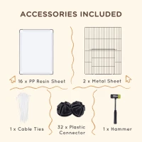 PawHut 18-Panel Small Animal Cage, Pet Playpen, for Guinea Pigs, Hedgehogs - White(m-7)