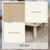 HOMCOM Noptiera moderna, cu sertar si raft, masuta laterala pentru camera de zi, dormitor, natural(m-6)