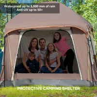 Outsunny 3-4 Man Two Room Camping Tent Dome Tent with Vestibule, UV50+ Cabin Tent with 3000 mm Water Column, Groundsheet, Portable Carry Bag, for Travel, Hiking, Sport(m-5)