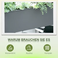 Podwyższona grządka z kółkami i półką skrzynka na zioła skrzynka na rośliny metal plastik kolor szary(m-6)