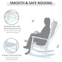 Outsunny Scaun Balansoar Gradina , Impermeabil, Lemn, 69x86x115 cm, Alb(m-5)