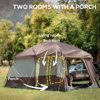 Outsunny 3-4 Man Two Room Camping Tent Dome Tent with Vestibule, UV50+ Cabin Tent with 3000 mm Water Column, Groundsheet, Portable Carry Bag, for Travel, Hiking, Sport(m-4)