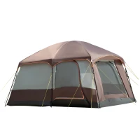 Outsunny 3-4 Man Two Room Camping Tent Dome Tent with Vestibule, UV50+ Cabin Tent with 3000 mm Water Column, Groundsheet, Portable Carry Bag, for Travel, Hiking, Sport(m-1)