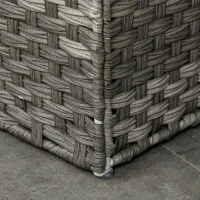 HOMCOM Cos de rufe din ratan cu capac, cos de rufe 100 litri cu 2 sectiuni si geanta detasabila lavabila, cos de spalat, 56,5 x 33 x 61 cm, gri(m-9)